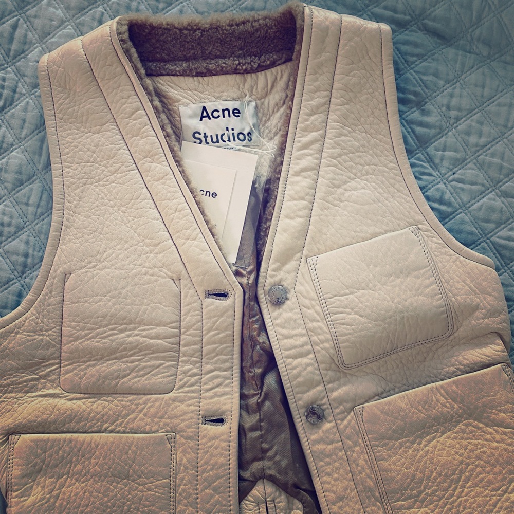 NEW Acne Studios cream leather vest. - Picture 1 of 3